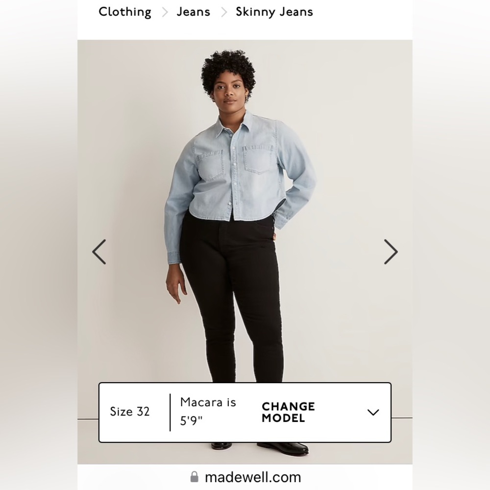 Madewell black high rise skinny jeans